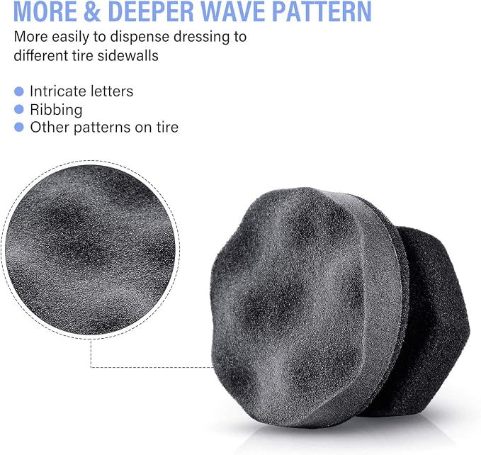 3 Pack Large Tire Shine Applicator Pad Tire Dressing Sponge Applicator Pads Tires Sponge Applicators Foam Gel Wet Applicators Car Detailing Reusable Cleaning Supplies for Applying Tires Shine