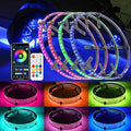 4PCS 17.5inch RGB LED Wheel Rim Lights with Bluetooth and Remote Control,Wheel Ring Light Kits with Turn Signal and Braking Function Tire Lights for Pickup Truck SUV Car(17.5inch)