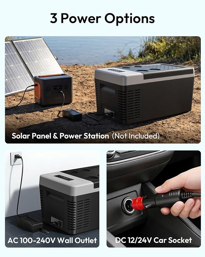 12 Volt Refrigerator, 19QT(18L) Compressor Electric Cooler APP Control, Car Fridge -4℉~68℉, Portable Refrigerator 12/24V DC 100-240V AC, Portable Freezer for Camping, Travel, Boat