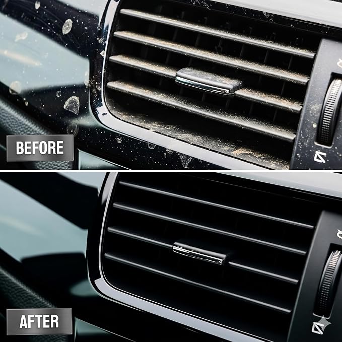 Car Detailing Brush Set, 3 Pack Interior and Exterior Detail Brushes, with Soft Boars Hair Bristles for Auto Interior & Exterior - for Cleaning Leather Seats, Air Vents, Wheels & Emblems