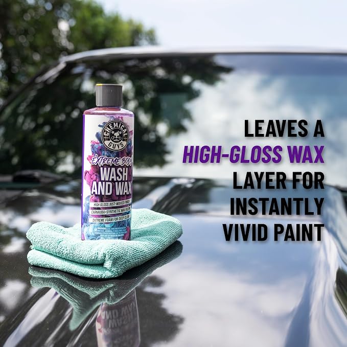 Extreme Bodywash & Wax Foaming Car Wash Soap - Soap for Foam Cannons, Foam Guns, or Bucket Washes for Cars, Trucks, Motorcycles, RVs, and More, Grape Scent - 64 oz (Half Gallon)