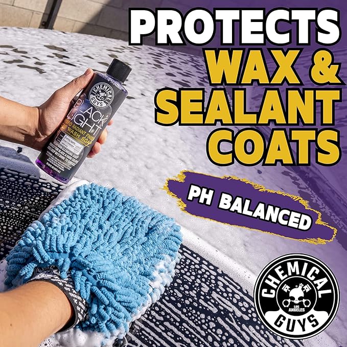Black Light Hybrid Radiant Finish Car Wash Soap and Superior Surface Cleanser 2 Pack (2 X 16 Fl. Oz.) - Gloss Enhancing pH Balanced Formula for Maximum Shine