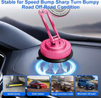 PIEPIE All-Metal Alloy Long Arm Magnetic Suction Cup Car Phone Mount(Pink) | Strong Powerful Magnetic Heavy-Duty Windshield Dash 360° Mechanical Rotation Cell Mobile Phone Vehicle Bracket for All Cars