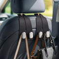 Car Seat Headrest Hooks for Purses & Shopping Bags, 2 Pack Suede Car Purse Hook, Double Hooks Secure Bags While Driving, Elegant & Durable, Simple to Install, Fits Handbags, Grocery Bags, Bottles.
