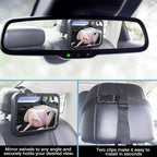 Baby Car Mirror, Safety Car Seat Mirror for Rear Facing Infant with Wide Crystal Clear View, Shatterproof, 360° Rotation, Crash Tested and Certified