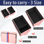 Trunk Organizer for Car, Waterproof Collapsible 3 Compartments Car Organizer, Foldable Storage for Car Accessories, Tools, Sundries for Women Men, Tote Bag (Pink, Standard)