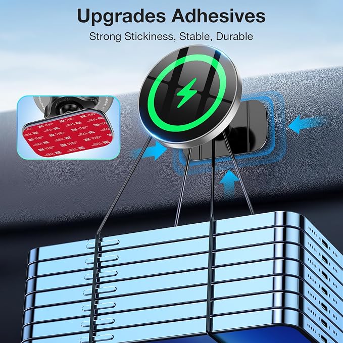 for Magsafe Car Mount Charger【100% Stable】 15W Magsafe Car Charger Magnetic Phone Holders for Your Car Accessories for Women Men car Phone Holder Wireless Car Charger for iPhone (Gray)