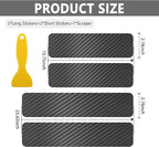 4PCS Car Door Sill Protector with Scraper,Carbon Fiber Car Door Protector Edge Guards for Front Rear Door Sills,Universal Anti-Scratch Car Door Threshold Strips (4D Black)