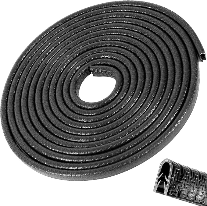 32Ft(10M) Universal Rubber U Shape Edge Trim Car Door Protector Edge Guards Rubber Seal Protector for Most Car Rucks SUV Installation, No Glue Required, Black