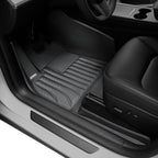 6-Piece Floor Mats & Cargo Liners Compatible with Tesla Model Y 2020-2024 5-Seat, 5D Laser Measured All-Weather Floor Liners with Trunk Frunk Mats & Door Sill Threshold Guards, Black