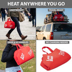 Vesture Lava Buns MicroCore Heated Seat Cushion - Cordless Portable Warmer for Office, Car, Home & Outdoor Events - Fast Even Heat - Soft Red Fabric - No Cords No Batteries - Winter Comfort Pad