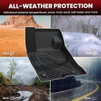 Floor Mats and Cargo Liner for Ford Escape Hybrid 2020-2025 2026(NOT for Gasoline Models) All Weather Protector TPE Custom Fit Car Floor Liners, 1st & 2nd Row & Trunk Set, 4PCS Black