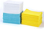 Microfiber Cleaning Cloths, Highly Absorbent, Scratch-Free, Ultra-Soft, Non-Abrasive, Reusable and Washable, 16" x 12", Blue/White/Yellow, 48-Pack