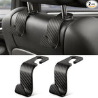 Universal 2 Pack Car Seat Headrest Purse Hook, Carbon Fiber Back Seat Hook Storage Organizer Hanger for Purse Handbag Coat, Car Interior Accessories(Black)