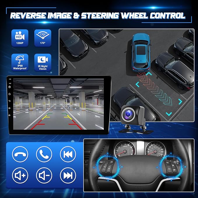 8 Core Radio for Toyota Sienna 2004-2010 Stereo Wireless Carplay Android Auto, 9” Touch Screen for Sienna Android Head Unit BT/Voice Control/GPS/WiFi/Camera/SWC/FM
