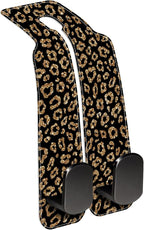 Car Headrest Purse Hanger Abstract Gold Glitter Leopard 1 Pack Bag Purse Holder for Car Premium Leather Double Metal Hook for Handbags, Grocery Bags and Phones