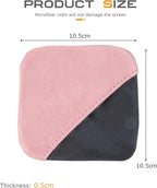 SCUARI Car Screen Cleaner,Touch Screen Cleaner for Car,Car Accessories Car Screen Wipes,Foldable Car Screen Cleaner Cloth,Square Microfiber Screen Cleaning Pad,Fits Car Dashboard LCD Display (Pink)