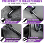 17PCS Car Cleaning Kit, Purple Car Interior Detailing Kit with High Power Handheld Vacuum, Detailing Brush Set, Windshield Cleaner, Cleaning Gel, Complete Auto Accessories for Women Gift