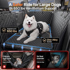 Doglike Dog Car Seat Cover for Back Seat 【650LBS+ Strongest Support Hard Bottom Extender for Heavy-Duty Dogs, Dog Hammock with Detachable Mat, Waterproof Pet Seat Protector for Sedan/SUV/Small Truck