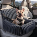 Dog Car Seat for Small/Medium Dogs up to 25 lbs, Multi-Functional Dog Carrier for Car with Detachable Washable Cover, Pet Travel Bed with Clip-On Safety Leash, Grey