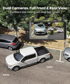 2 Solar Wireless Backup Camera, 6" 16:9 HD Monitor | Dual Antenna Strong Signal, Split Screen View for Balanced Dual Views, DVR Recording Back Up Camera for Car,SUV,Truck,Trailer