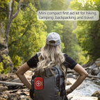 Mini First Aid Kit -Small Waterproof Hard Shell Medical Kit with Compartments for Camping, Hiking, Car, Home, Office, School - Vehicle & Outdoor Emergency Medical Kit (Red)