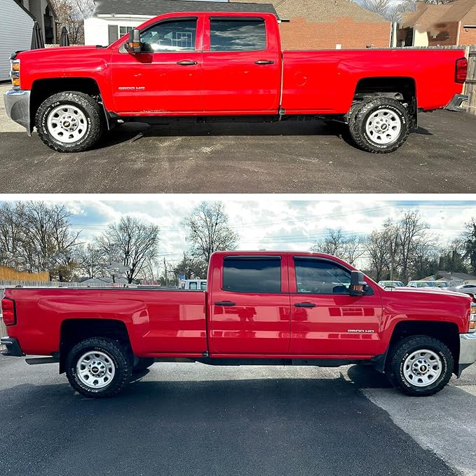 Window Visors Rain Guards Side Wind Deflectors Vent Guard Shade for Chevrolet Silverado & GMC Sierra 1500 2500HD 3500HD Crew Cab Sun 2014-2018 94536 4-Pieces Set