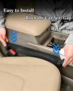 Car Seat Gap Filler with Hook, Seat Gap Filler Organizer Universal Fit Crevice Blocker Plug to Fill Gap Between Seat and Console Stop Things from Dropping 2 Pack