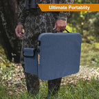 Portable Heated Seat Cushion, Memory Foam Heating Seat Pad for Outdoor Stadium Bleacher Camping, Power Bank Not Included（Blue）