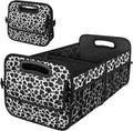 Trunk Organziers and Storage with Reinforced Handles,Car Accessories for Women/Men 50L Waterproof Polyester Trunk Organzier for Car/SUV/Minivan/Truck(Medium, Cow print)