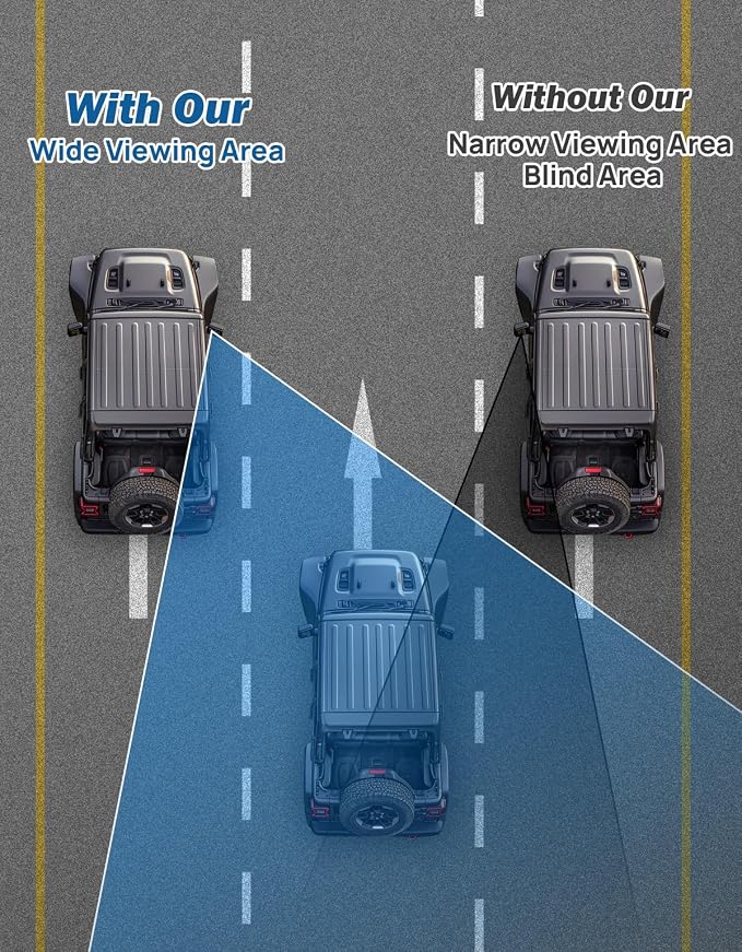 Blind Spot Mirror 2 Pack HD Frameless Convex Glass for Wide Angle View and Safer Lane Changing Compatible with Cars SUVs Trucks RVs upgraded non-marking suction & Long Lasting Durability