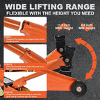Hydraulic Floor Jack 1.5 Ton 3,300Lbs Car Lift Portable Trolley Jack 360 Degree for Cars Medium Vehicles,Orange