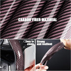 Carbon Fiber Steering Wheel Covers 3 Piece Clip on Steering Wheel Cover (Pink)