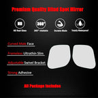 Blind Spot Mirror, HD Glass Frameless Stick on Convex Wide Angle Rearview Blindspot Car Mirror for Car Side Mirror Blind Spot (Rhombus, Pack of 2)