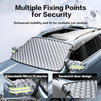 Windshield Snow Cover for Winter - Custom Fit Graphene Car Windshield Cover Outside for Ice, Snow & Hail Protection | Frost Guard with Storage Bag for SUV and Sedan (Medium+)