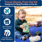 KeepGoing Travel First Aid Kit for Kids – 130 Pc. for Car, Home, Purse, Diaper Bag & Backpack with Latex-Free Bandages - Mini First Aid Kit Travel Size TSA-Approved