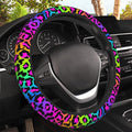 Rainbow Leopard Steering Wheel Cover,Cheetah Spots Elastic Non-Slip Steering Wheel Protector,Auto Interior Decor for Women Girls,Universal 15" Fit for Sedans,Trucks