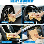 Car Cleaning Kit – Microfiber Towels for Cars, Chamois Cloth Drying Towels Car Detailing for Wash Interior and Glass, Complete Car Wash Set for a Spotless Finish