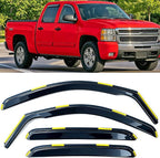 in-Channel Window Rain Guards for Trucks Chevy Silverado/GMC Sierra 1500 2500HD 3500HD 2007-2013 Crew Cab, Avalanche Yukon XL, Window Deflectors Vent Visors Sun Shades 4pcs