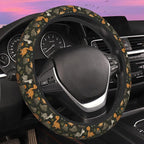 Cartoon Dinosaur Volcano Steering Wheel Cover for Women Men Neoprene Breathable Wheel Cover Protector Anti-Slip Car Accessories Universal 15 Inch Fit for Cars Trucks Vehicles