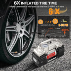 Heavy Duty Tire Inflator 12V Portable Air Compressor Pump 150PSI | 6X Faster Inflation Dual Cylinder Metal Air Pump with Led Light for Car, RV,Pickup Truck, SUV, Van,Camper, Air Bed,Balls