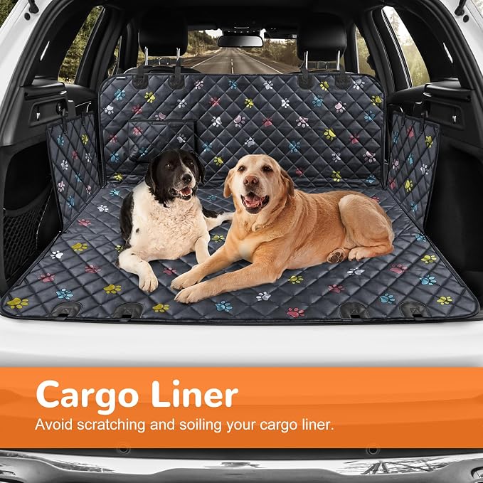 Dog Car Seat Cover for Pets 100% Waterproof Seat Cover Hammock 600D Heavy Duty Scratch Proof Nonslip Durable Soft Back Seat Covers for Full Size Trucks