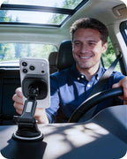 for MagSafe Car Mount, Dashboard & Windshield Suction Cup Holder with Telescopic Arm, Magnetic Phone Holder for Your Car, Designed for iPhone MagSafe Case (Black-Magsafe)