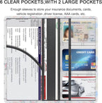 Premium Car Registration & Insurance Card Holder with Magnetic Shut, Vehicle Glove Box Car Organizer - For Documents, Cards, License (Floral A)
