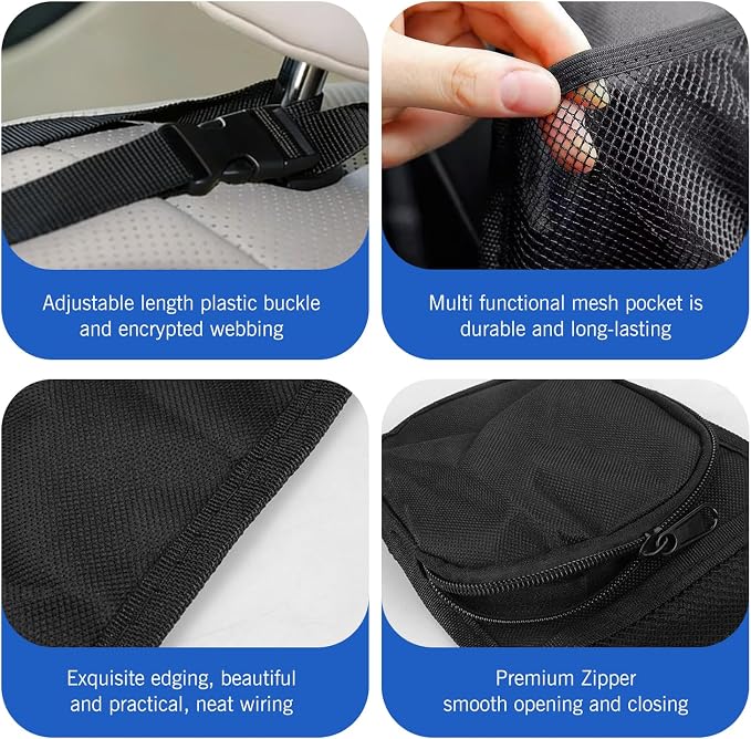 Car Seat Side Organizer, Multi-Pocket Car Seat Storage Hanging Bag, Multifunctional Mesh Net Pocket, Holds Phones, Drink, Glasses, Wallet, for Cars, Trucks