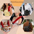 Soft Faux Fur Universal Fit Seatbelt Cover Car Truck SUV Airplane Seat Belt Shoulder Pad for Carmera Backpack Straps Neck Cushion Protector Extra Long 19.7in Red