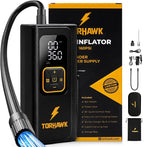 Portable Tire Inflator Air Compressor for Car Tires, Dual Cylinder, Cordless Air Pump for Car, Truck, SUV, 160 PSI, Dual Power, 7500mAh Battery, 12V DC, LED Light & Auto Shut-Off