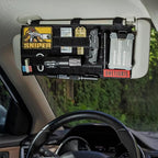 Molle Visor Panel Organizer, Tactical Car Sun Visor Organizer Molle Patch Panel Vehicle Visor Storage Holder Pouch, Molle Webbing with Hook-and-Loop Straps for Cars, Trucks, Suvs etc.