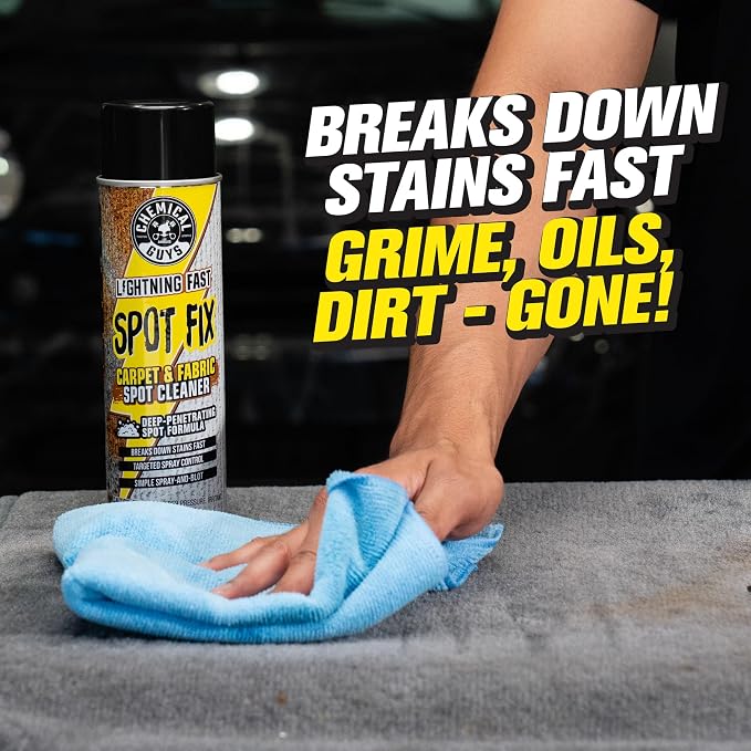 Lightning Fast Carpet Spot Cleaner 18 oz Aerosol, Fabric Stain Extractor For Car Carpets, Seats, Floor Mats And Upholstery With Precision Spray Application (2 Pack)