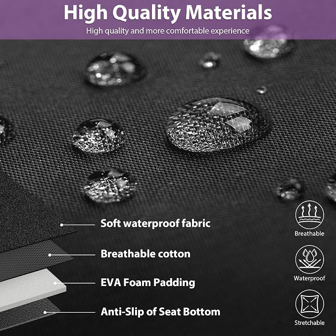 Waterproof Car Seat Covers Front Seats Only with 5mm Composite EVA, Neoprene Car Seat Cover with Separate Headrest Cover, Quick Setup Universal Fit for Car SUV Trucks,Airbag Compatible Purple